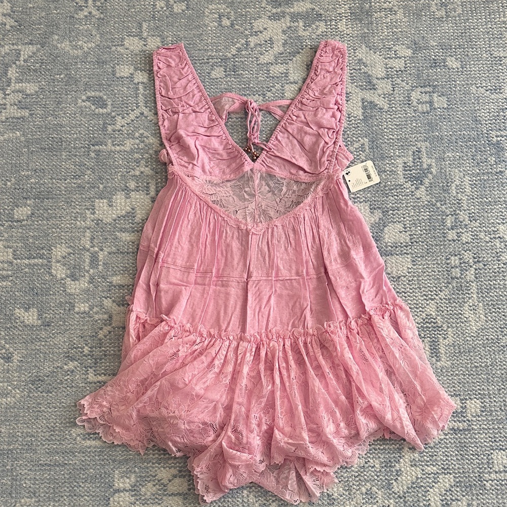 Free People Pink Lace romper